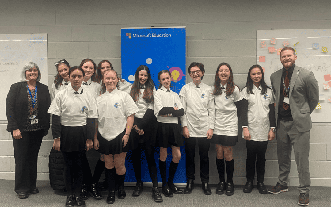 A group of Laurus Ryecroft students and staff at the Cyber Girls First event