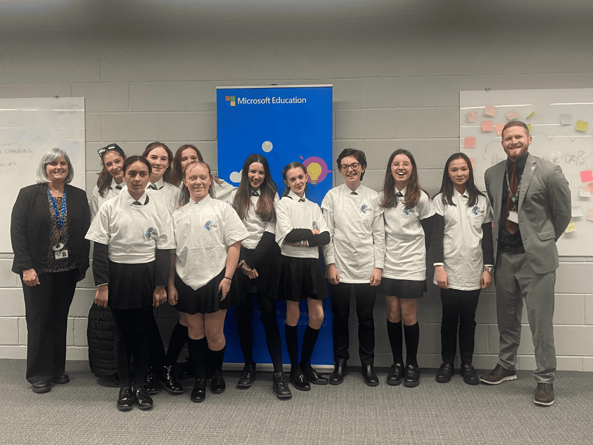 A group of Laurus Ryecroft students and staff at the Cyber Girls First event