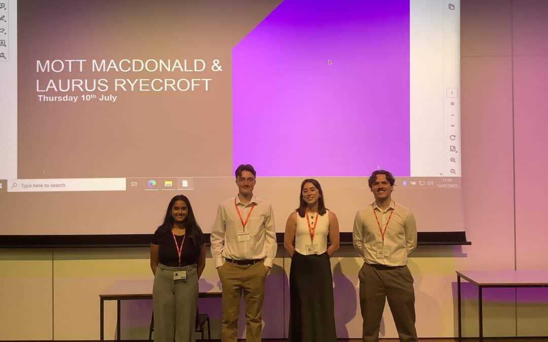Four representatives from Mott MacDonald deliver presentations at Laurus Ryecroft.