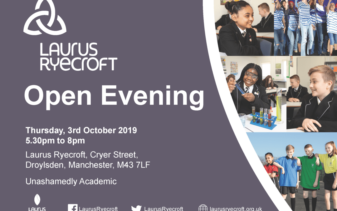 Save the date for Laurus Ryecroft’s Open Evening