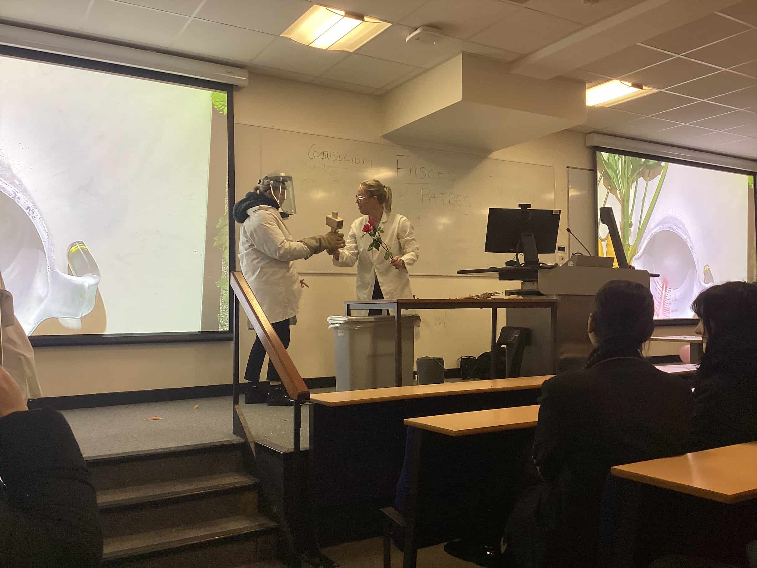 A student from Laurus Ryecroft takes part in an experiment at the University of Liverpool