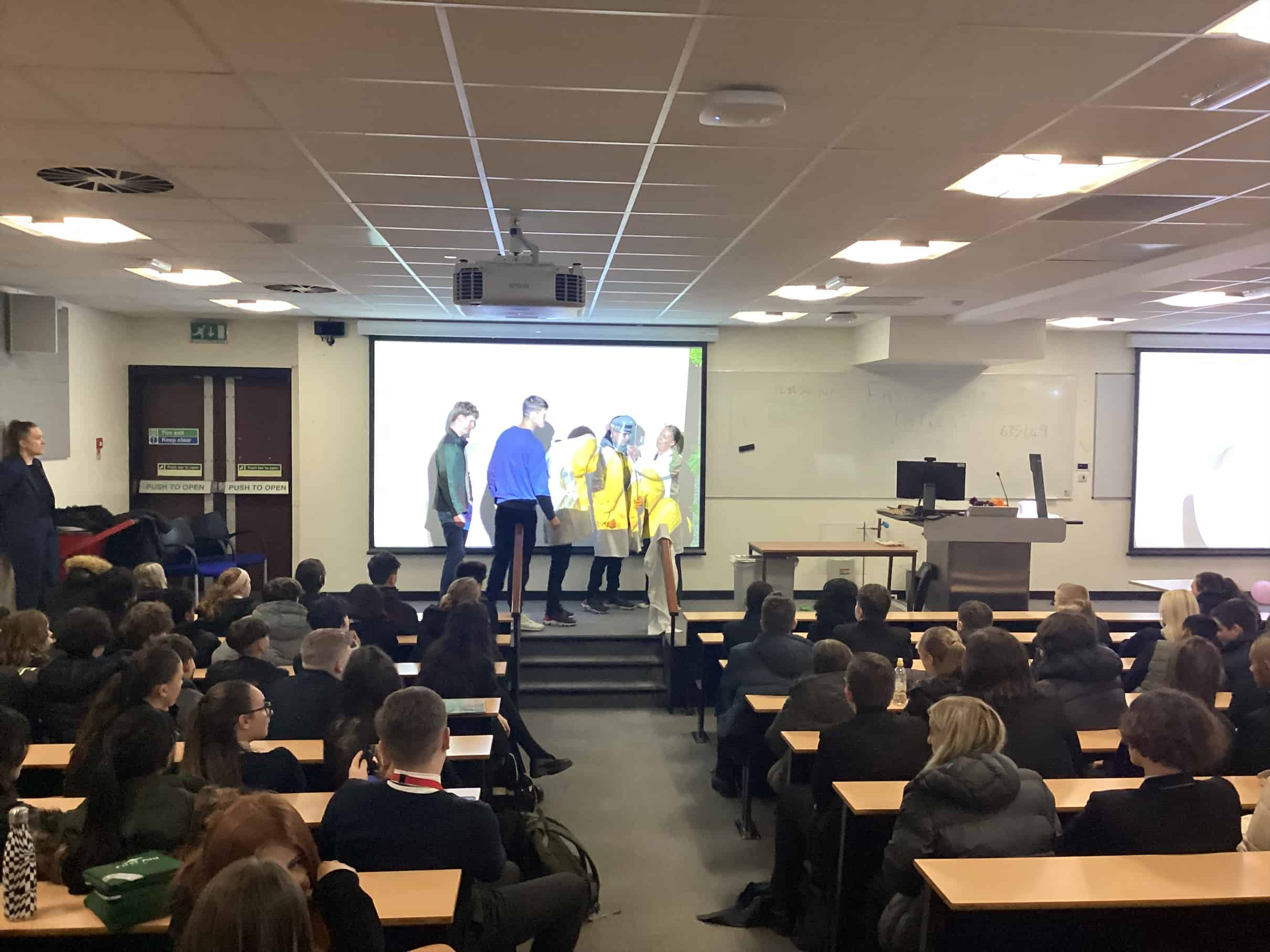 Laurus Ryecroft students on stage at the University of Liverpool