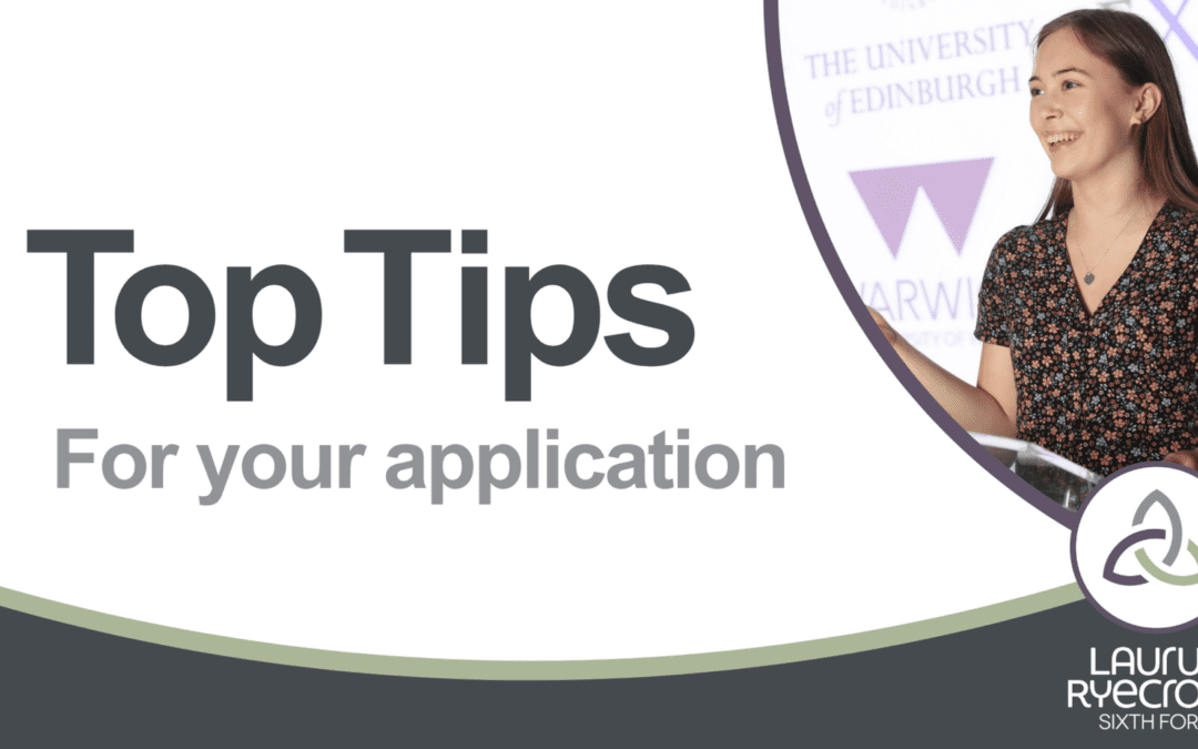 Top tips for writing your Sixth Form application